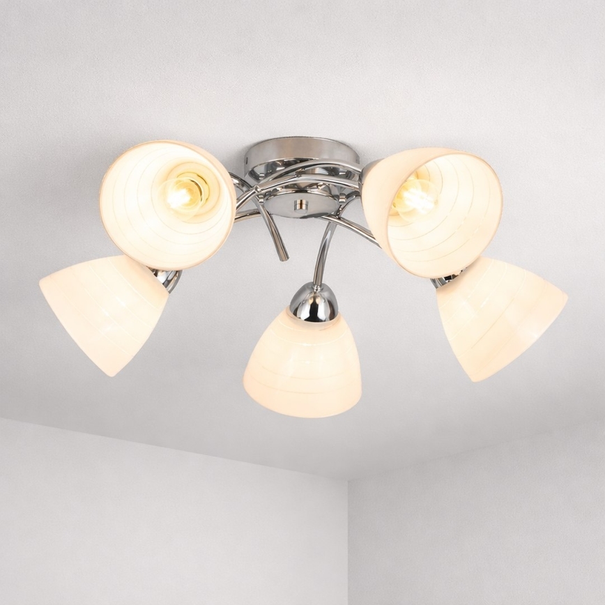 Prisajen stropni lestenec CLARA 5xE27/15W/230V sijajni krom