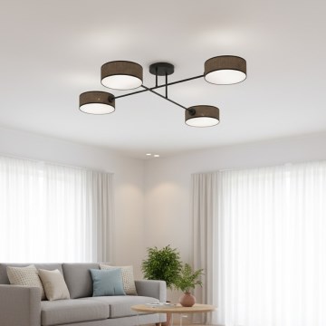 Prisajen stropni lestenec MAGA 4xE14/10W/230V rjave barve