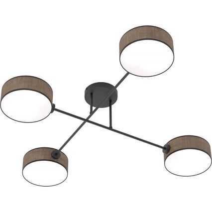 Prisajen stropni lestenec MAGA 4xE14/10W/230V rjave barve