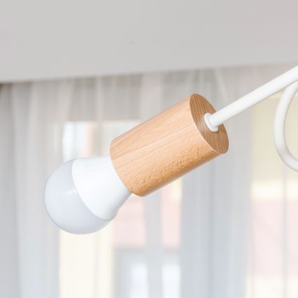 Prislonjen stropni lestenec OXFORD 3xE27/15W/230V bor/krema