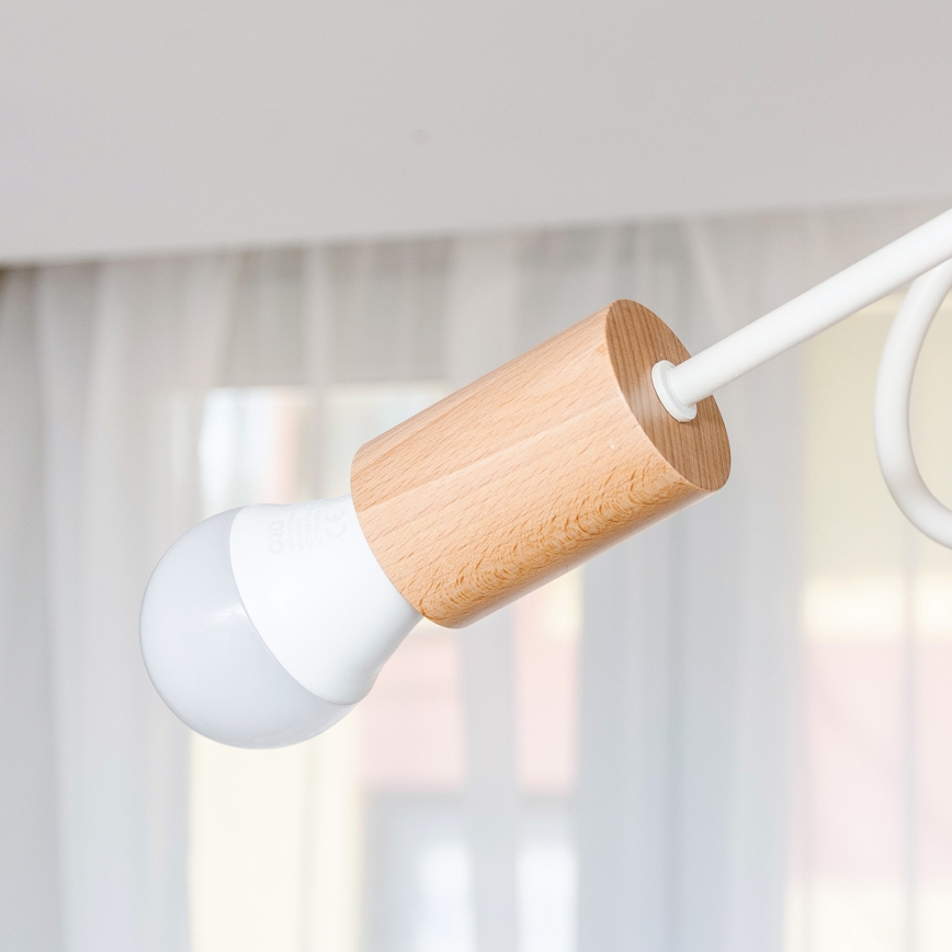 Prislonjen stropni lestenec OXFORD 3xE27/15W/230V bor/krema