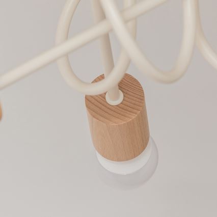 Prislonjen stropni lestenec OXFORD 3xE27/15W/230V bor/krema