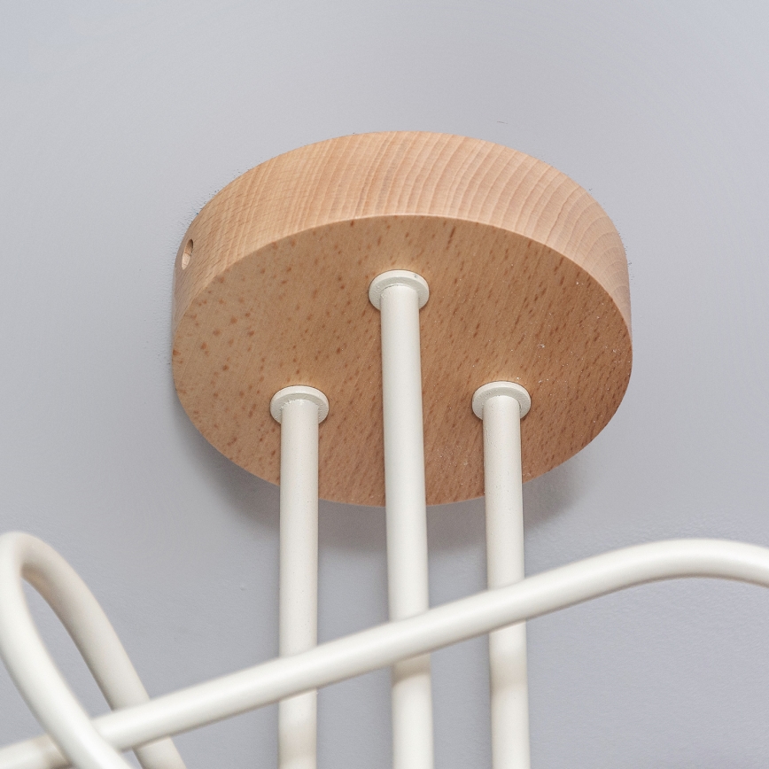 Prislonjen stropni lestenec OXFORD 3xE27/15W/230V bor/krema