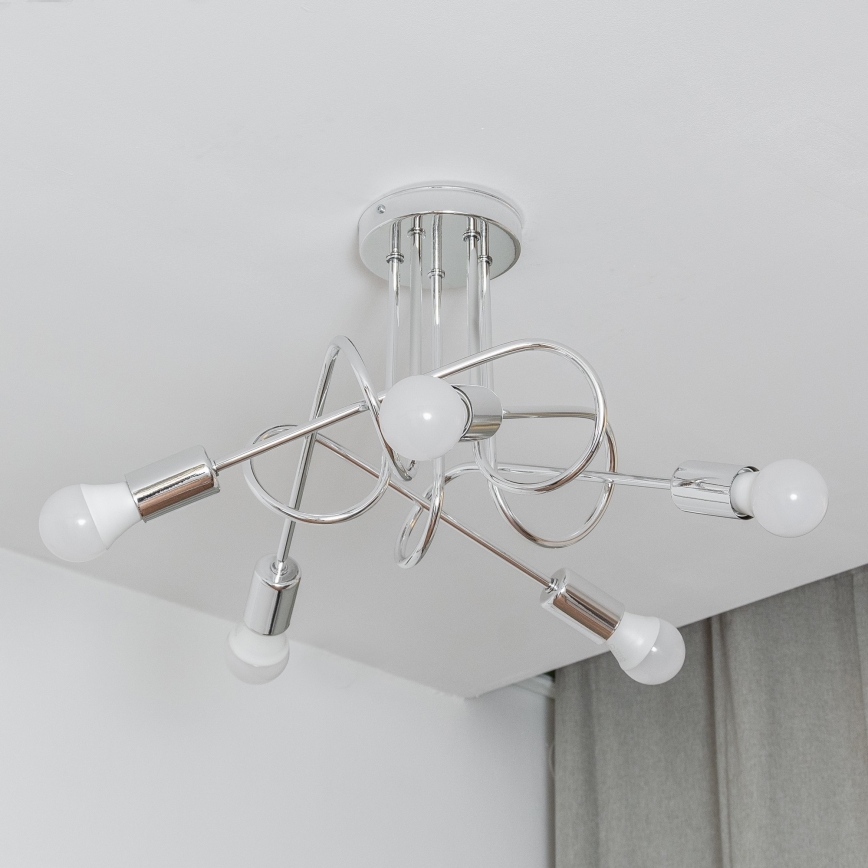 Pritrdilni lestenec OXFORD 5xE27/15W/230V sijajni krom