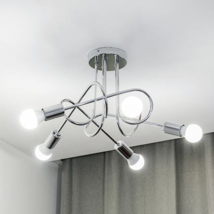Pritrdilni lestenec OXFORD 5xE27/15W/230V sijajni krom