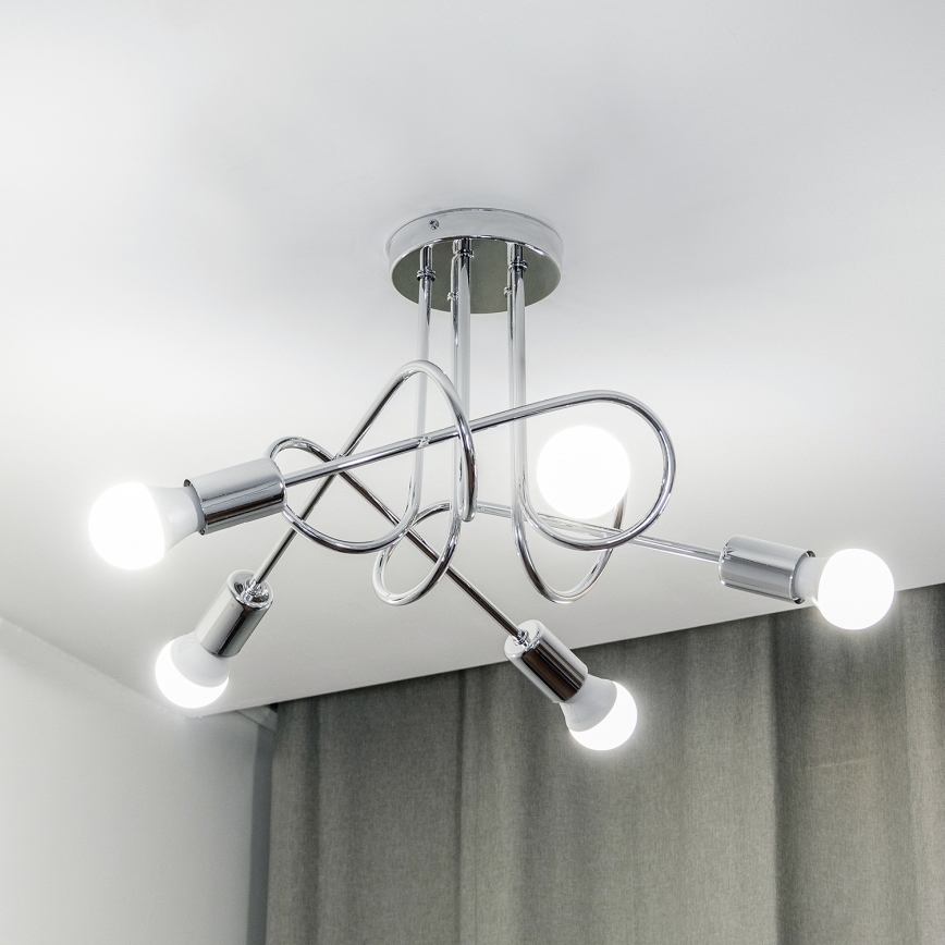 Pritrdilni lestenec OXFORD 5xE27/15W/230V sijajni krom