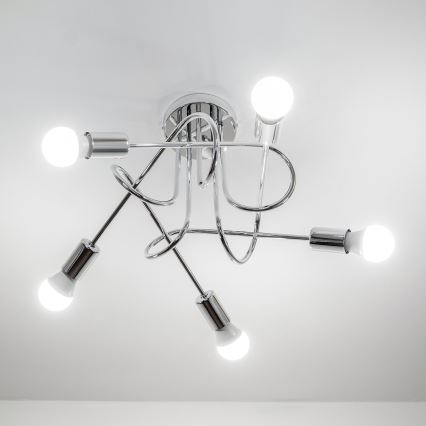 Pritrdilni lestenec OXFORD 5xE27/15W/230V sijajni krom