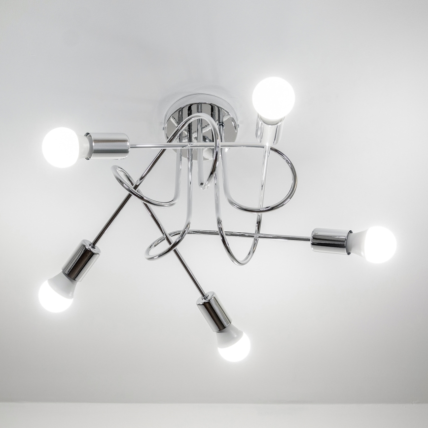 Pritrdilni lestenec OXFORD 5xE27/15W/230V sijajni krom