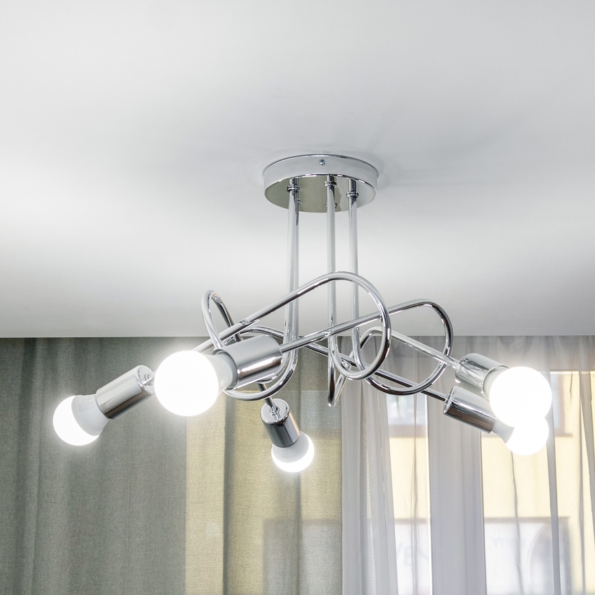 Pritrdilni lestenec OXFORD 5xE27/15W/230V sijajni krom