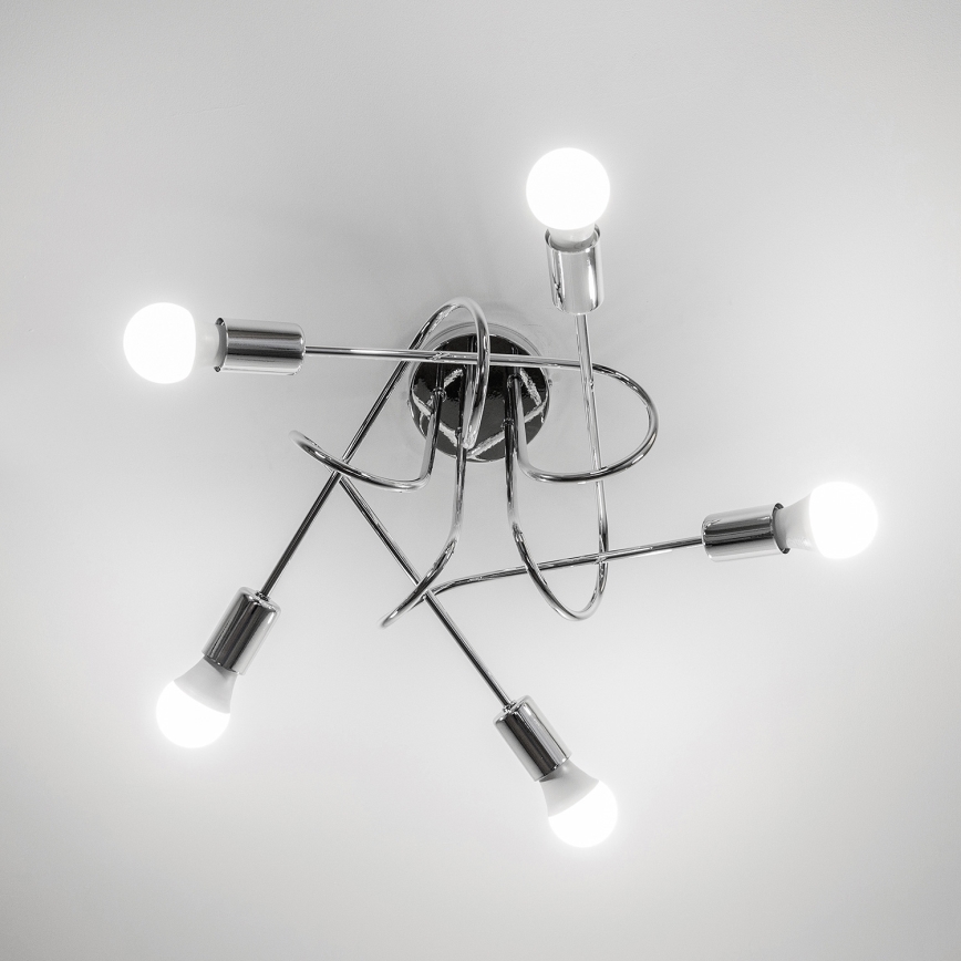Pritrdilni lestenec OXFORD 5xE27/15W/230V sijajni krom