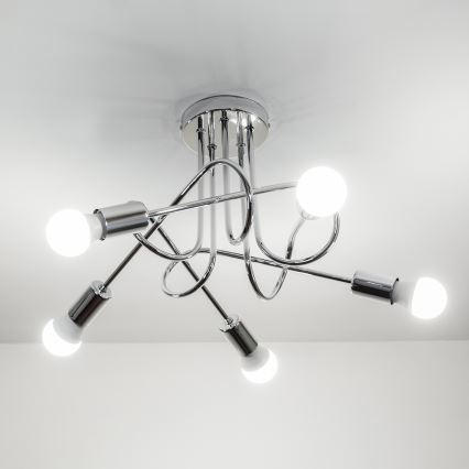 Pritrdilni lestenec OXFORD 5xE27/15W/230V sijajni krom