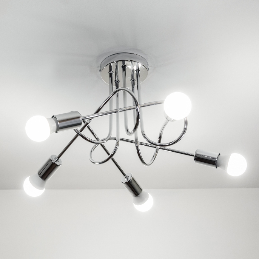 Pritrdilni lestenec OXFORD 5xE27/15W/230V sijajni krom
