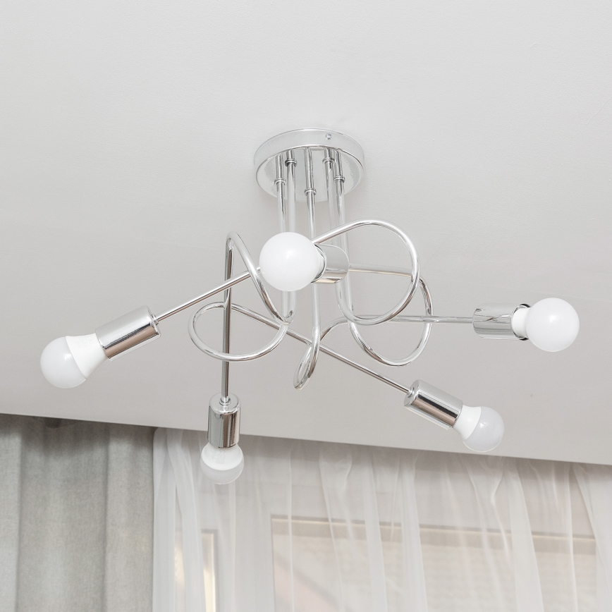 Pritrdilni lestenec OXFORD 5xE27/15W/230V sijajni krom