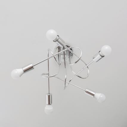 Pritrdilni lestenec OXFORD 5xE27/15W/230V sijajni krom