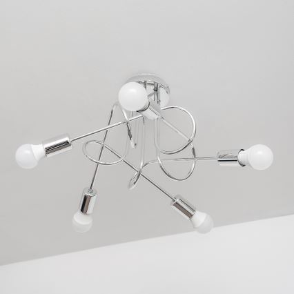 Pritrdilni lestenec OXFORD 5xE27/15W/230V sijajni krom