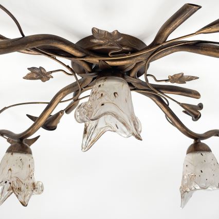 Pritrdjen lestenec ROZETA 5xE14/40W/230V bronast