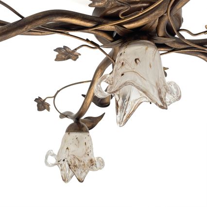 Pritrdjen lestenec ROZETA 5xE14/40W/230V bronast