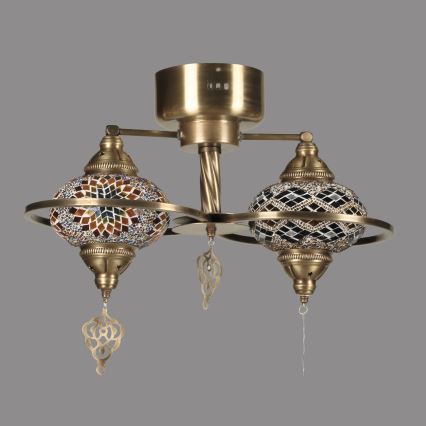 Pritrdjen lestenec YENI 1xE27/40W/230V, bronast