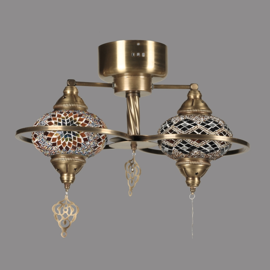 Pritrdjen lestenec YENI 1xE27/40W/230V, bronast