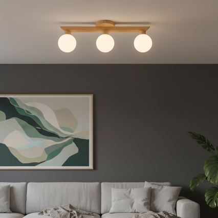 Pritrdjen stropni lestenec ANTONIO 3xG9/5W/230V hrast/bela