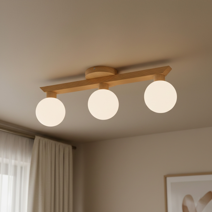 Pritrdjen stropni lestenec ANTONIO 3xG9/5W/230V hrast/bela