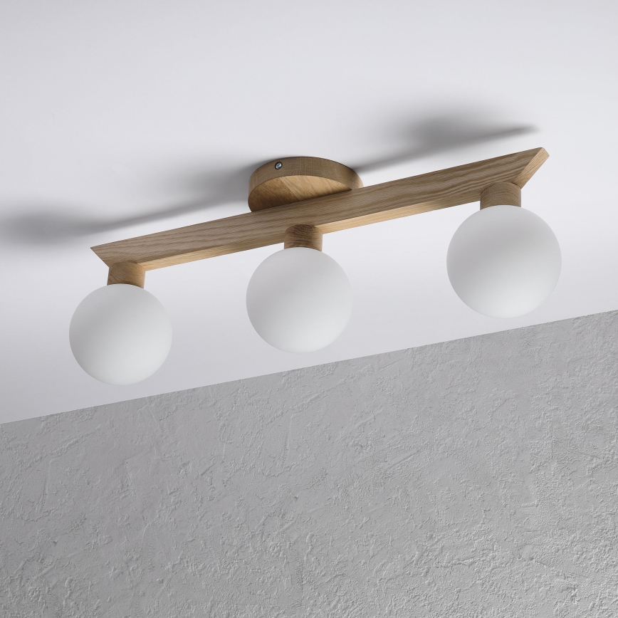 Pritrdjen stropni lestenec ANTONIO 3xG9/5W/230V hrast/bela