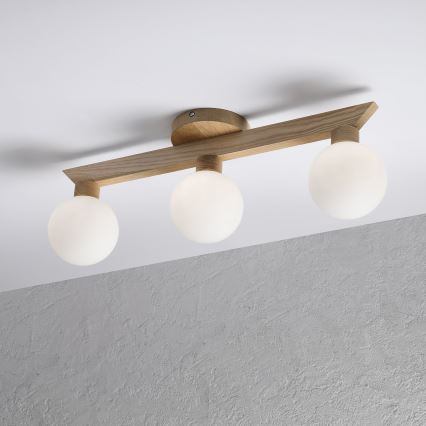 Pritrdjen stropni lestenec ANTONIO 3xG9/5W/230V hrast/bela