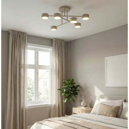 Pritrdjen stropni lestenec HALO 6xGX53/10W/230V bež