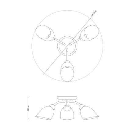 Pritrdjen stropni lestenec PORTOS 3xE14/10W/230V, sijajni krom