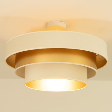 Pritrdjen stropni lestenec WENTA 1xE27/60W/230V premer 50 cm bež/zlata