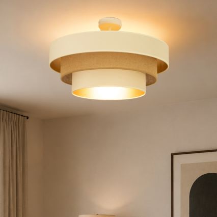 Pritrdjen stropni lestenec WENTA 1xE27/60W/230V premer 50 cm bež/zlata