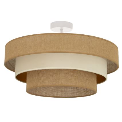 Pritrdjen stropni lestenec WENTA 1xE27/60W/230V, premer 50 cm, juta/bež