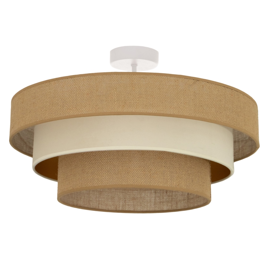 Pritrdjen stropni lestenec WENTA 1xE27/60W/230V, premer 50 cm, juta/bež