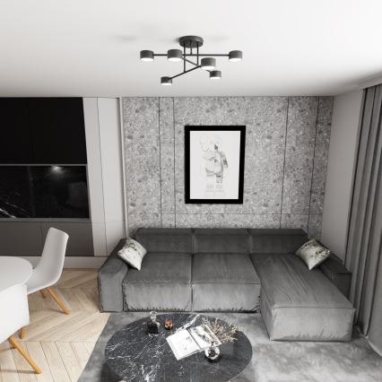 Pritrdjena stropna svetilka HALO 6xGX53/10W/230V črna