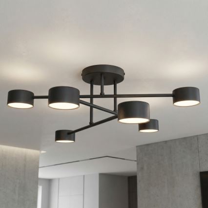 Pritrdjena stropna svetilka HALO 6xGX53/10W/230V črna