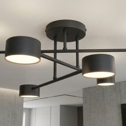 Pritrdjena stropna svetilka HALO 6xGX53/10W/230V črna