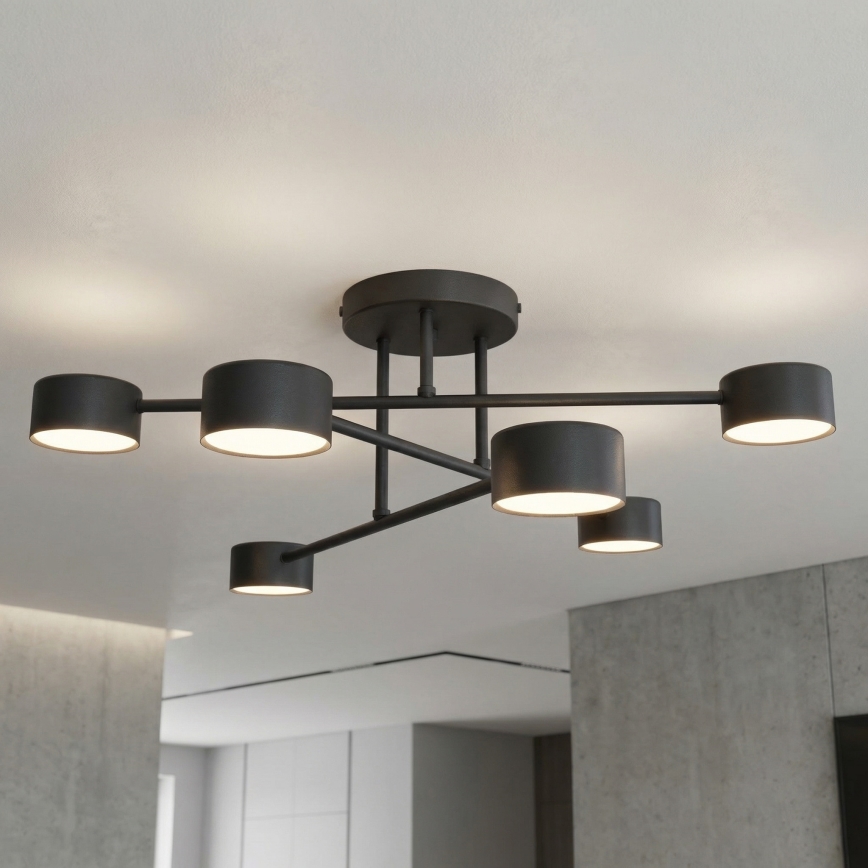Pritrdjena stropna svetilka HALO 6xGX53/10W/230V črna
