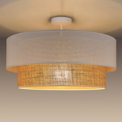 Pritrdljiv lestenec BORHO 1xE27/60W/230V bela/juta