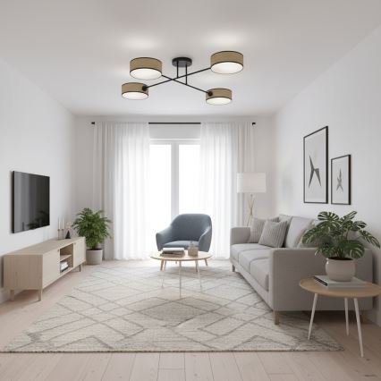 Pritrdljiv stropni lestenec MAGA 4xE14/10W/230V bež