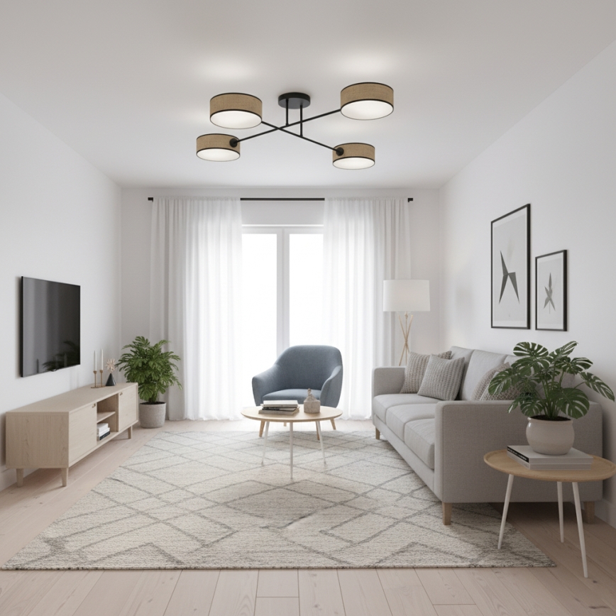 Pritrdljiv stropni lestenec MAGA 4xE14/10W/230V bež