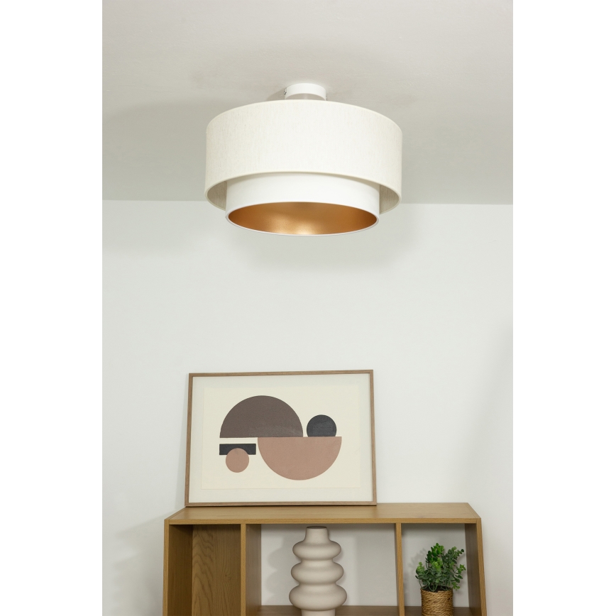 Pritrdljiva stropna svetilka NATIA 1xE27/60W/230V premer 45 cm bela