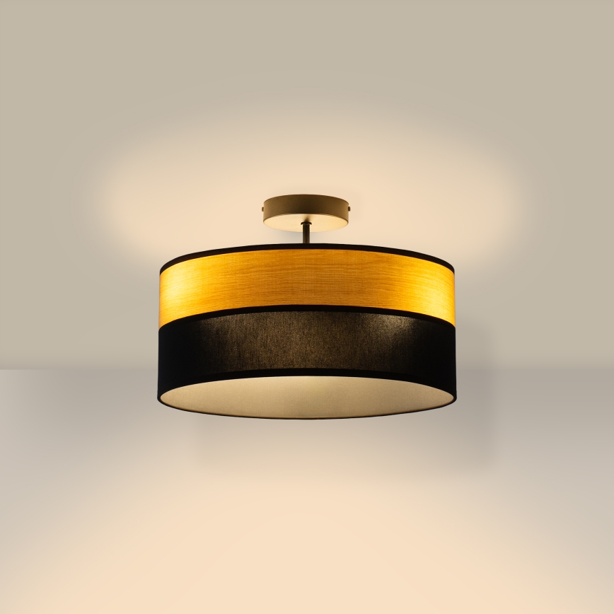 Pritrjen lestenec ALBA 3xE27/15W/230V, premer 40 cm, črna/rjava