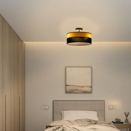 Pritrjen lestenec ALBA 3xE27/15W/230V, premer 40 cm, črna/rjava