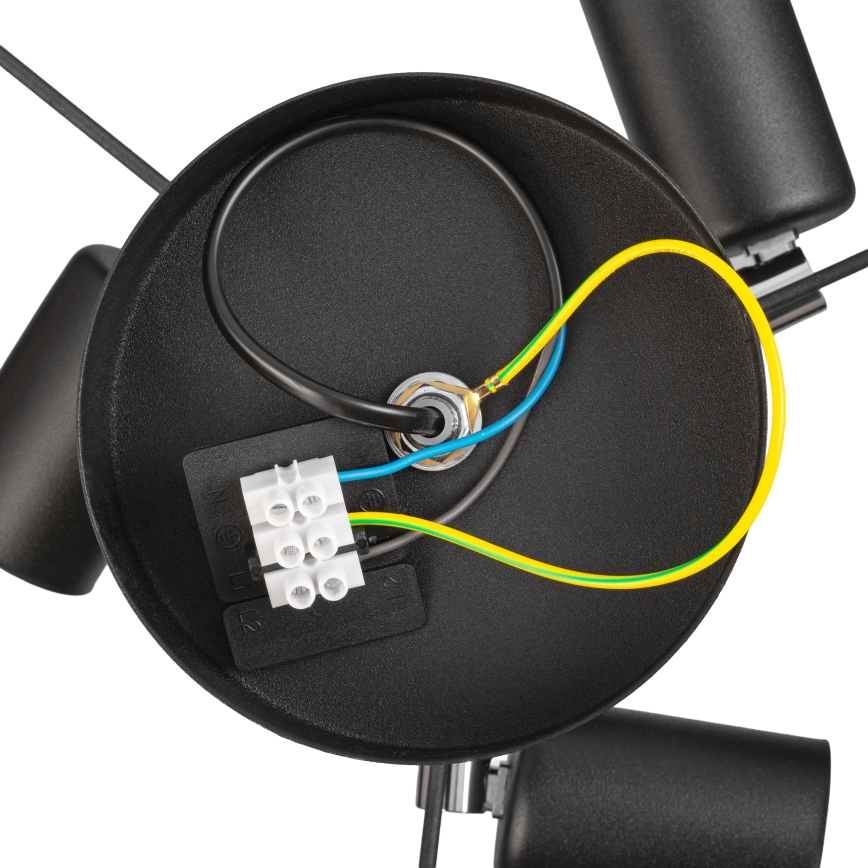 Pritrjen lestenec ALBA 3xE27/15W/230V, premer 40 cm, črna/rjava