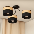 Pritrjen lestenec ALBA 3xE27/15W/230V premer 66 cm črna/rjava