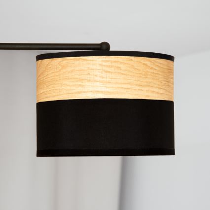 Pritrjen lestenec ALBA 3xE27/15W/230V premer 66 cm črna/rjava