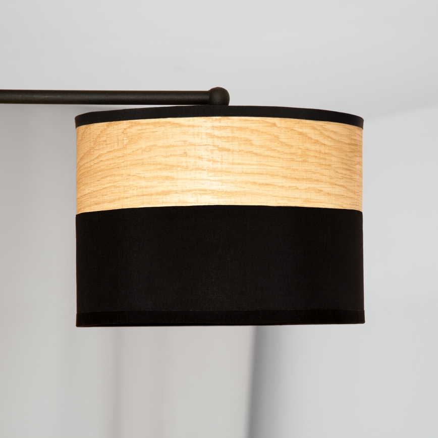 Pritrjen lestenec ALBA 3xE27/15W/230V premer 66 cm črna/rjava