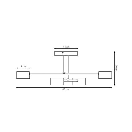 Pritrjen lestenec HALO 4xGX53/10W/230V zelen