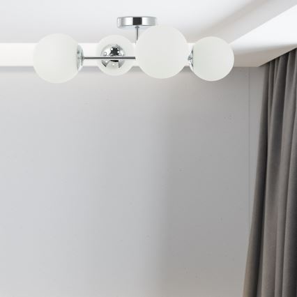 Pritrjen lestenec MADDIE 4xE14/5W/230V, sijajni krom