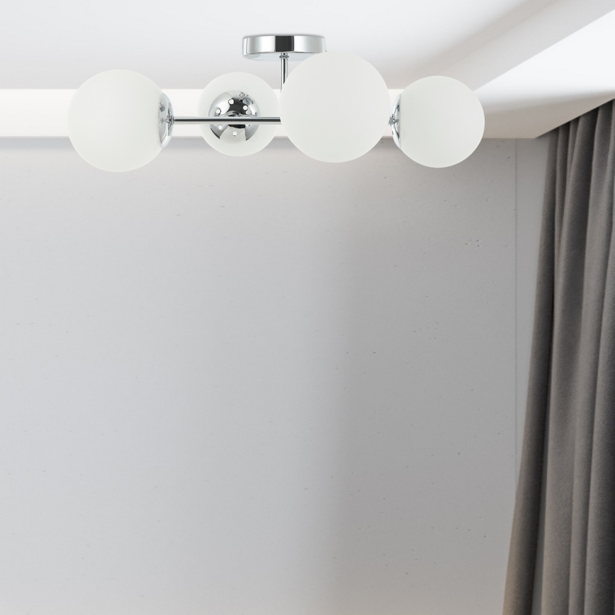 Pritrjen lestenec MADDIE 4xE14/5W/230V, sijajni krom